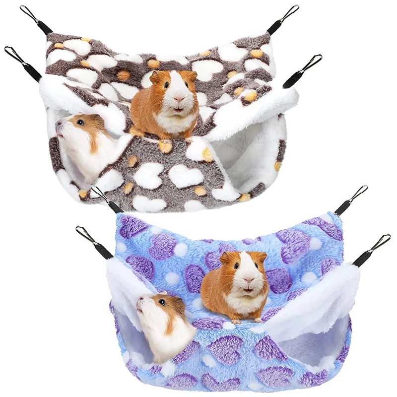 2 Pieces Guinea Pig Rat Hammock Guinea Pig Hamster Ferret Hanging Hammock Toys Bed For Small Animals Chinchilla