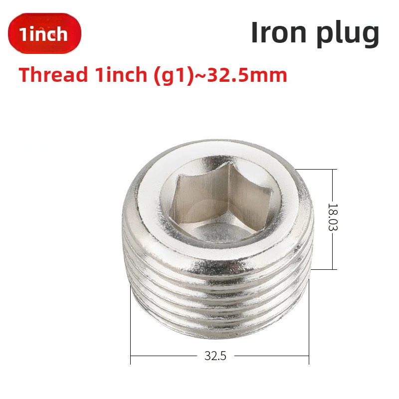 Brass Hex Pipe Plug Cap, 26mm/4" Hose End Cover with Internal/External Threads for Water/Gas Systems‌