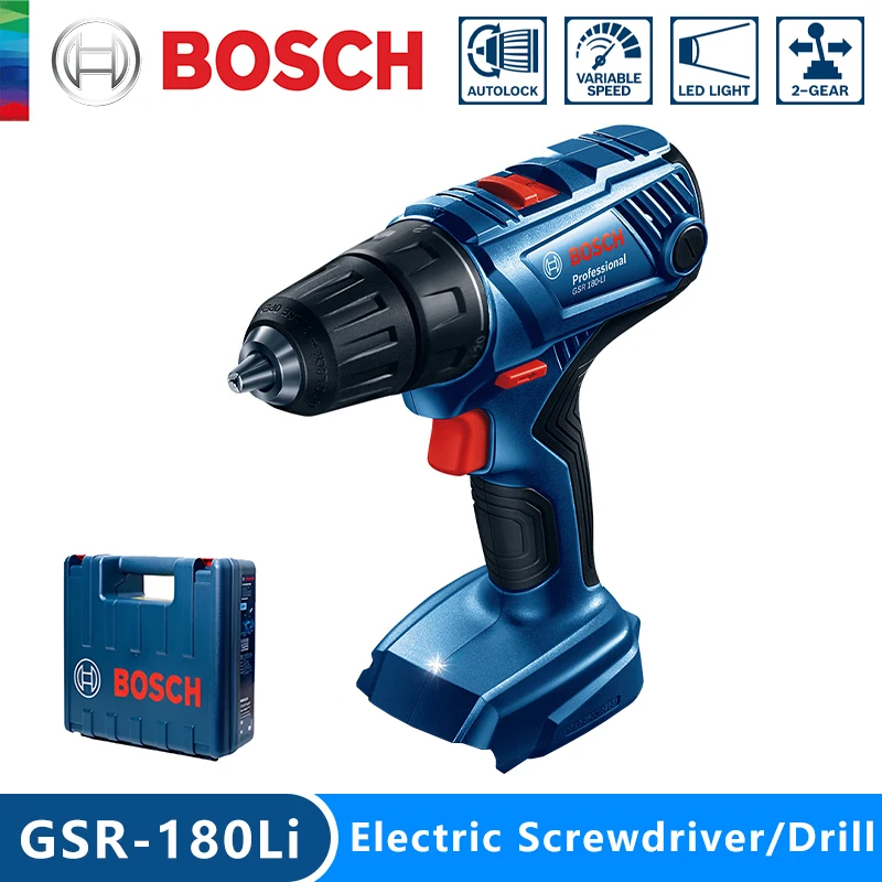 

Bosch 18V Cordless Drill Driver GSR 180 LI Drill 54 Nm Torque Cordless Electric Screwdriver Professional Power Tools