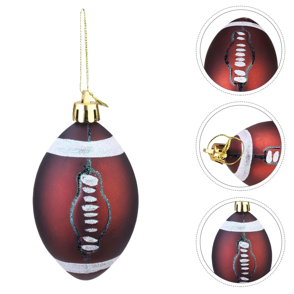

12 Pcs Christmas Decorative Ball Xmas Hanging Rugby Ornament Props Decoration Lob