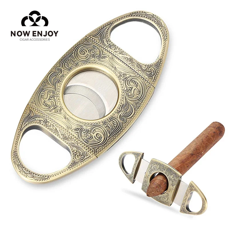 

NOW ENJOY Cigar Cutter Stainless Steel Metal Classic Cutter Guillotine With Gift Box Cigar Scissors Portable Cigar Cutter