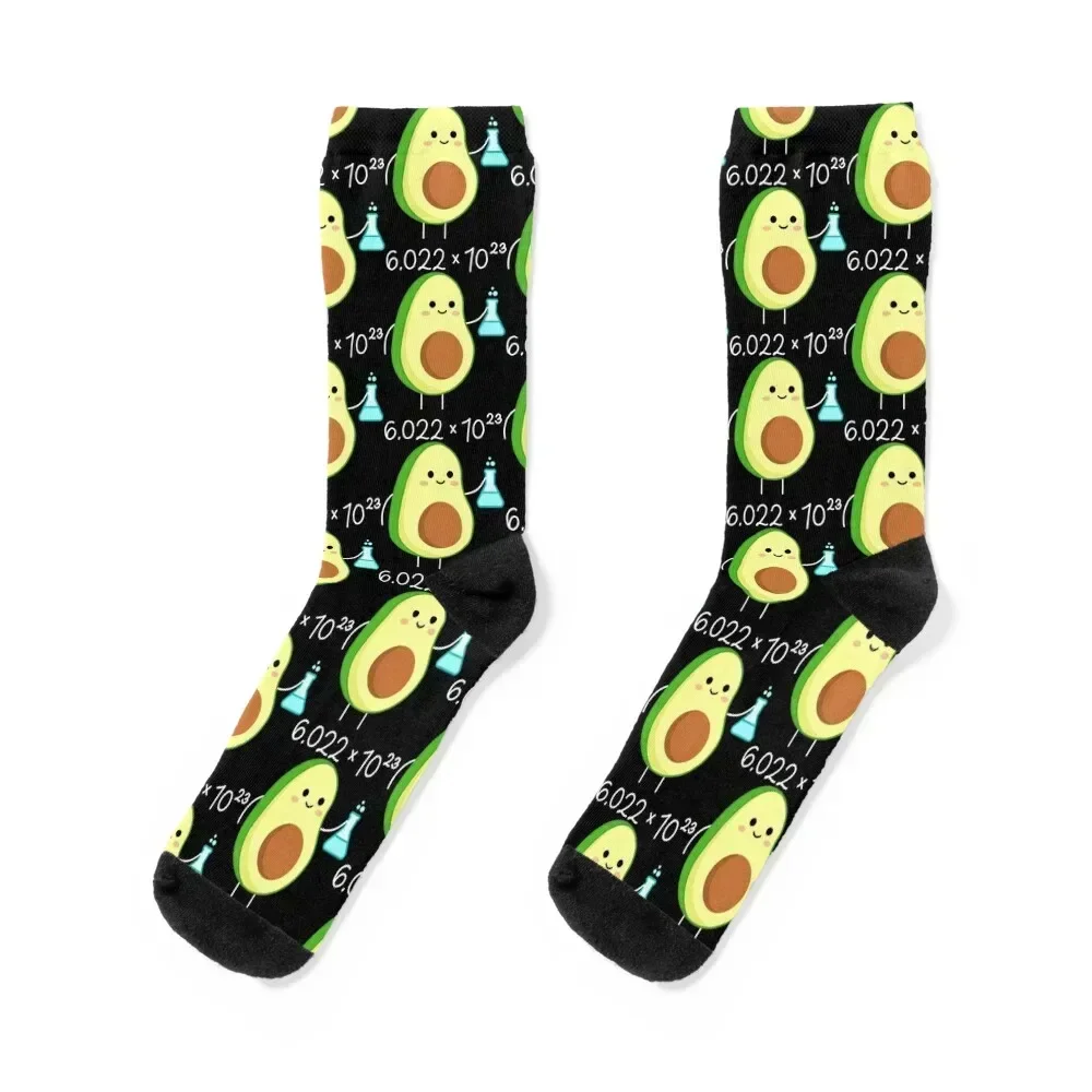 Avogadro's Number Pun. Cute Avocado Chemist. Socks short Christmas Socks Men Women's