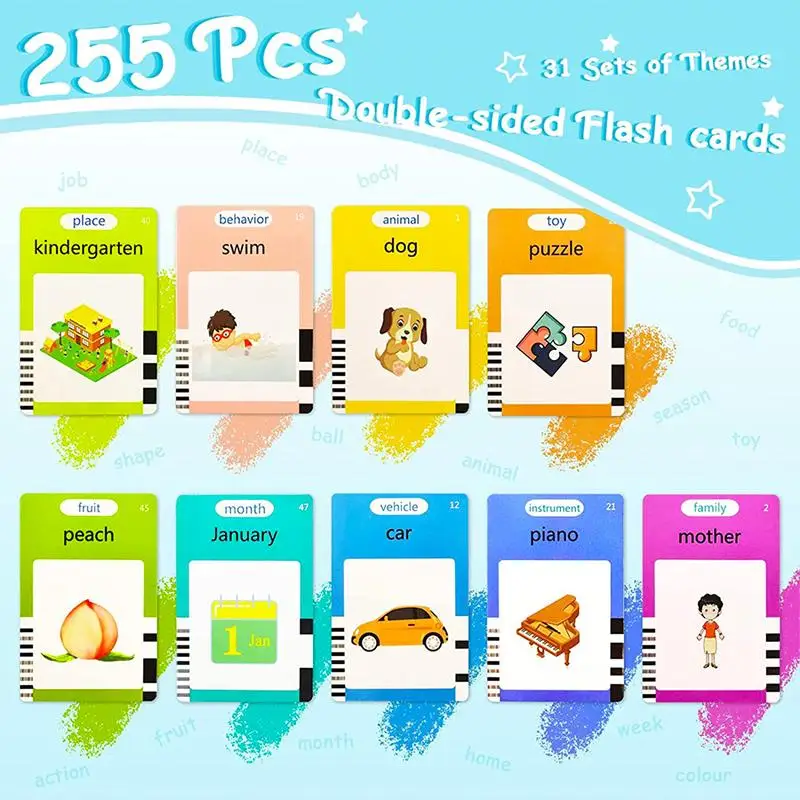 Educational Learning English Electronic Audio Book Toy Montessori Education Flash Cards Machine for Children Birthday Gift