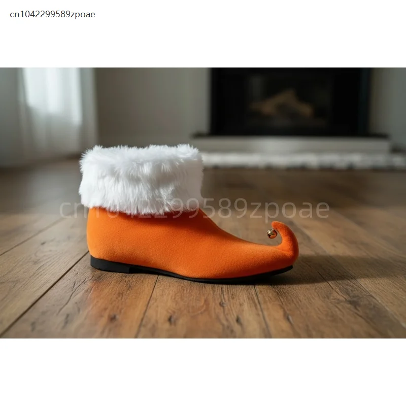 Natal elfo papai noel sapatos amarelos botas de tornozelo com sinos festa de natal role play acessórios festa palco desempenho prop