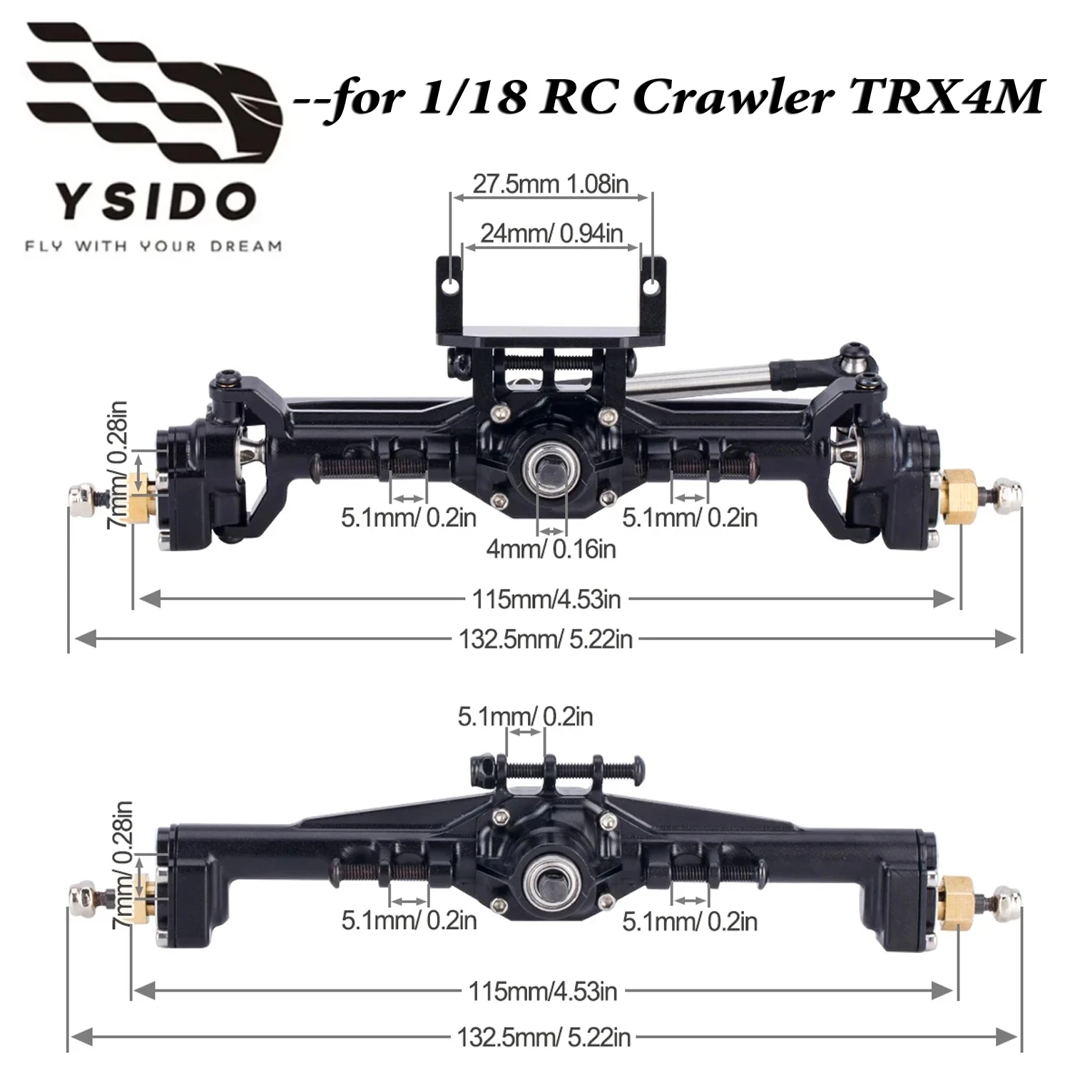 

All Brass / Aluminum alloy CNC Portal Axles with Lay Down Servo Mount&Links for 1/18 RC Crawler TRX4M Axle RC Car Upgrade Parts