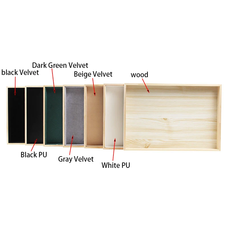 الخشب فارغة مجوهرات عرض صينية حلقة القرط قلادة سوار قلادة التخزين المنظم الصواني