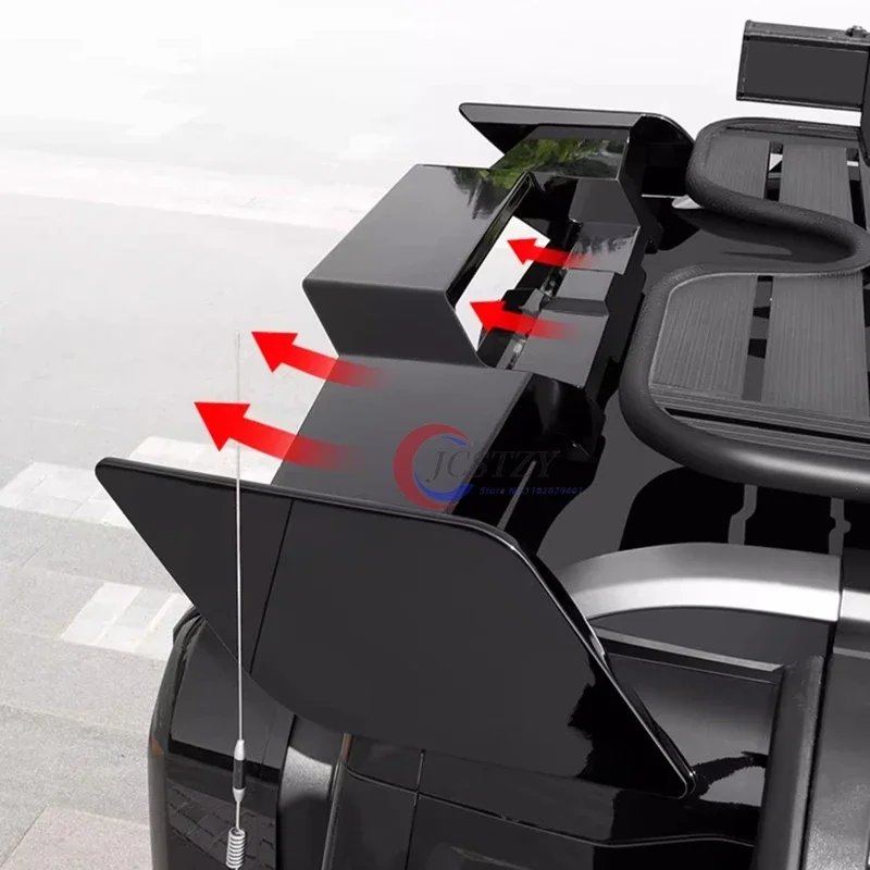 Car ABS Bright Black Rear Spoiler Fit for JETOUR Traveler T2 Modified Auto Big Tail Wing Roof Fixed Wing Exterior Accessories