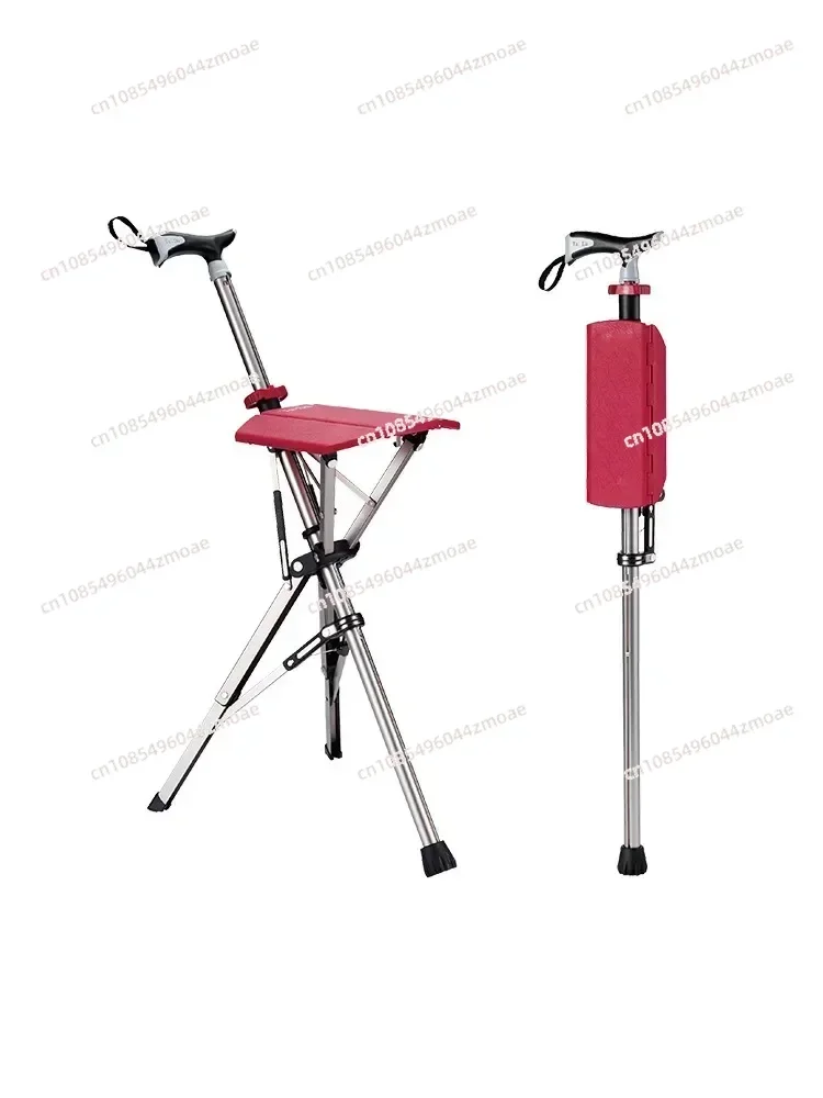 Outdoors Folding Crutch Chair Elderly Rest Hand Stool Light Multifunctional Non Slip Portable Stools Beach Camping Chair