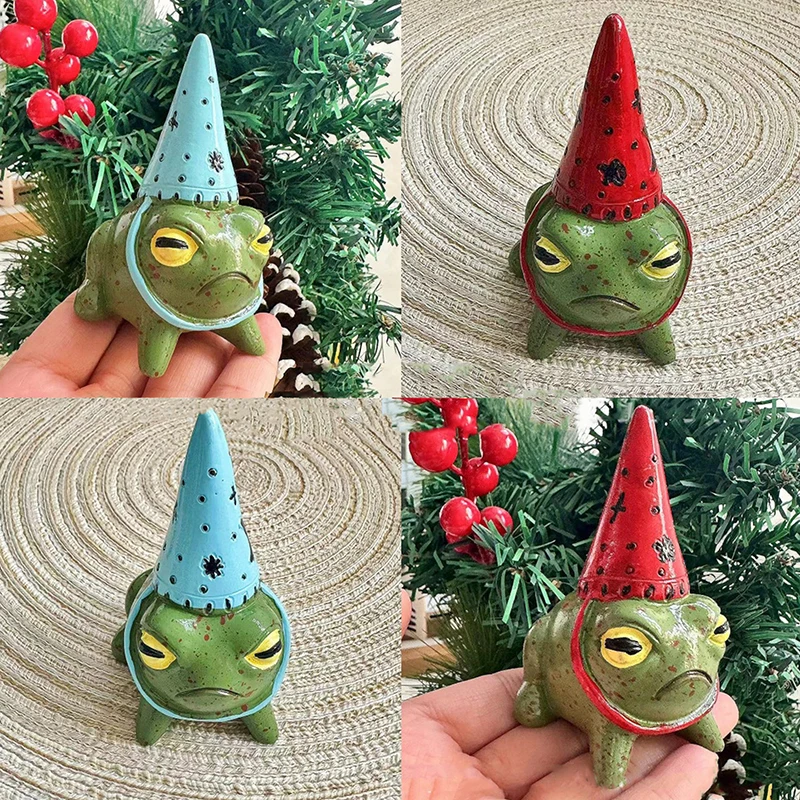 Little Wizard Fun Frog Statue Rural Courtyard Small Decorative Ornaments Resin Crafts