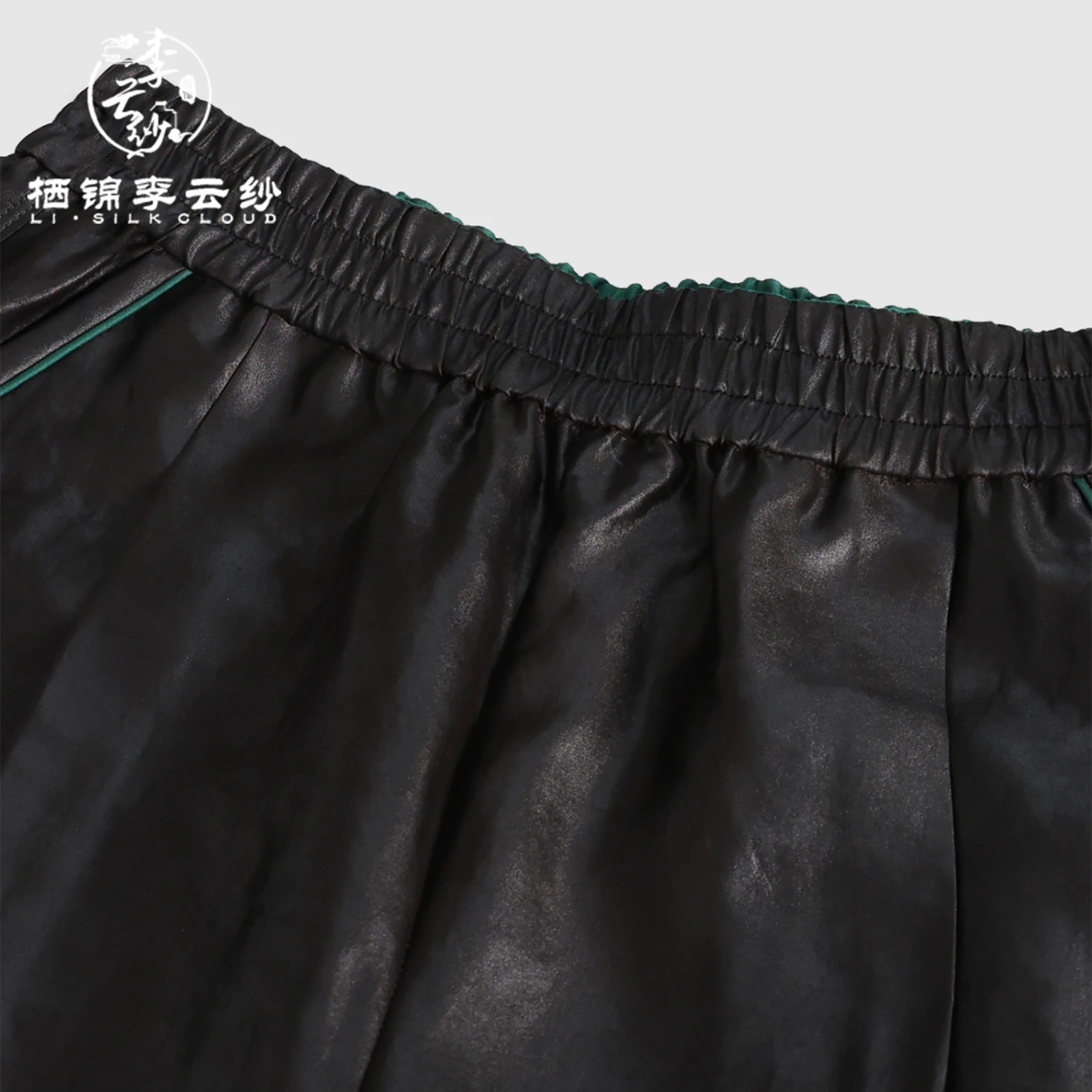 LI SILK CLOUD xiangyunsha Long Pants-Oriental Lightweight Breathable, Classic Chinese Guangdong Black Pearl Guangdong Gauze