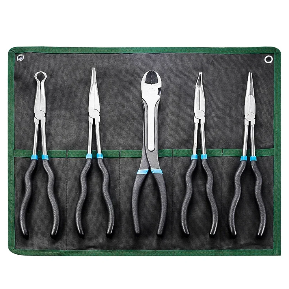 4/5pcs Multi-purpose Long Nose Pliers Straight Needle 0 45 90 Degree Curved Flat Mouth Pliers O-shaped Pliers Hand Tool