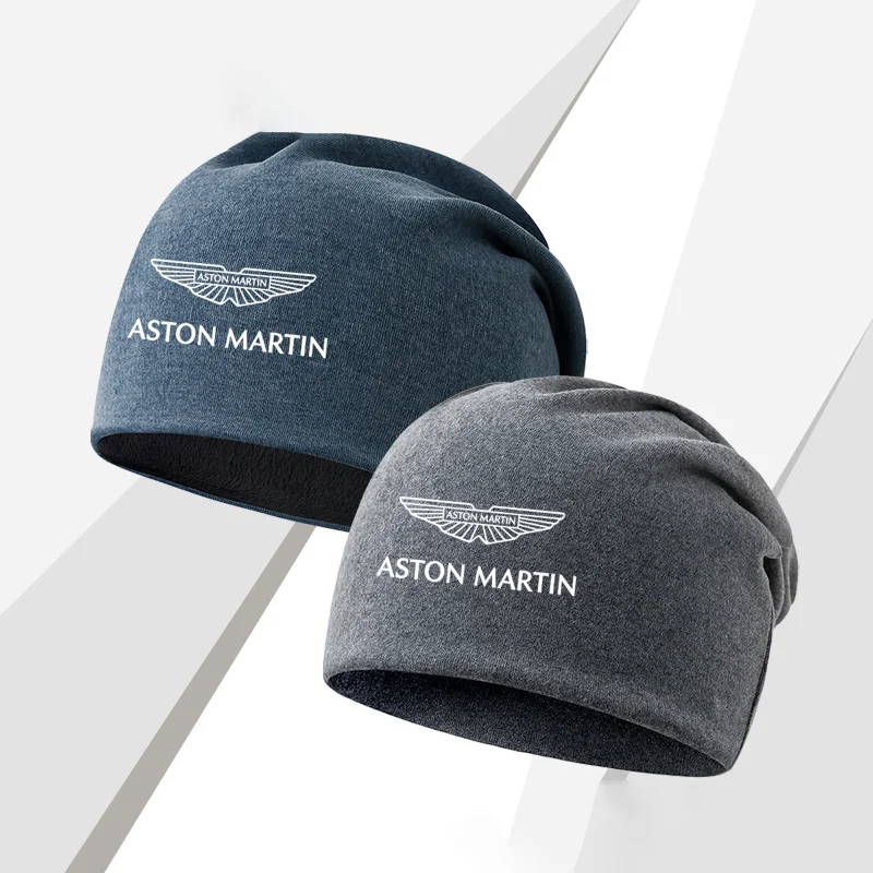 Chapeau en laine tricoté pour homme et femme, avec logo Aston Martin, pour l'hiver, chaud, imprimé, pour adultes, sports de plein air, moto, ventilé