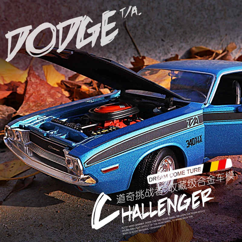 WELLY 1:24 Dodge Challenger T/A 1970 Muscle Car Alloy Car Model Diecasts & Toy Vehicles Toy Cars Kid Toys For Children Gifts