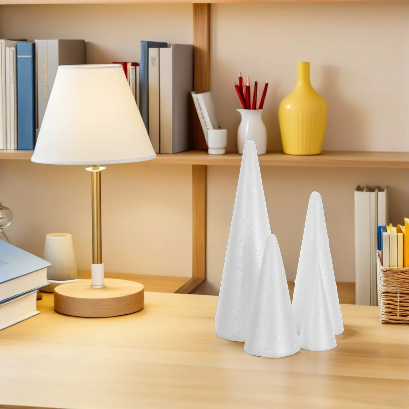 

12pcs Foam Cone Shapes White Polystyrene Craft Cones For Diy Christmas Tree Decor Holiday Crafts Supplies Handicraft
