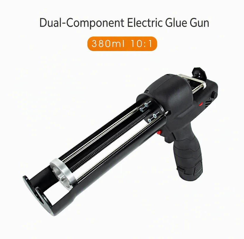 380ml 10:1 Dual Component Electric Caulking Gun for Two Part AB Cartridge Sealant Adhesive Dispensing Tool
