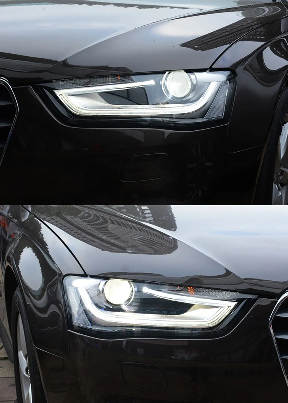 

Автомобильные фары для Audi A4 B8.5, светодиодные фары 2013-2016, фары A4L DRL, указатель поворота, дальний свет, линза проектора «ангельский глаз»