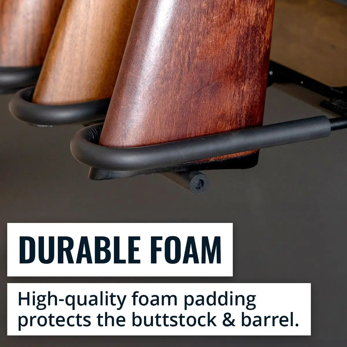 5 Firearms | WoodIndoor Gun Rack for Wall, Rifle Rack and Shotgun Wall Mount, Rustic Wood and Solid Steel, Vertical Gun Rack Wal