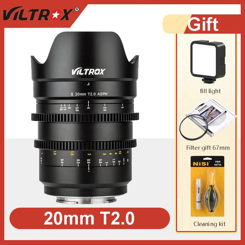 

Viltrox 20mm T2.0 Ultra Wide-angle Movie Lens Full Frame Prime Cinematic MF For Sony E-mount Camera A9ii A7RIV A7III A7SII