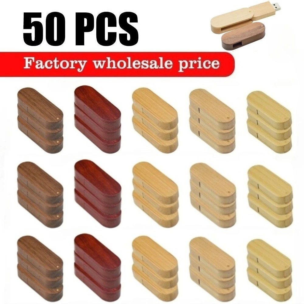 

50 шт. в партии, вращающийся деревянный флэш-накопитель USB 2,0, 128 ГБ, бесплатный индивидуальный логотип, 64 ГБ, карта памяти, креативный подарок, 16 ГБ U-диск