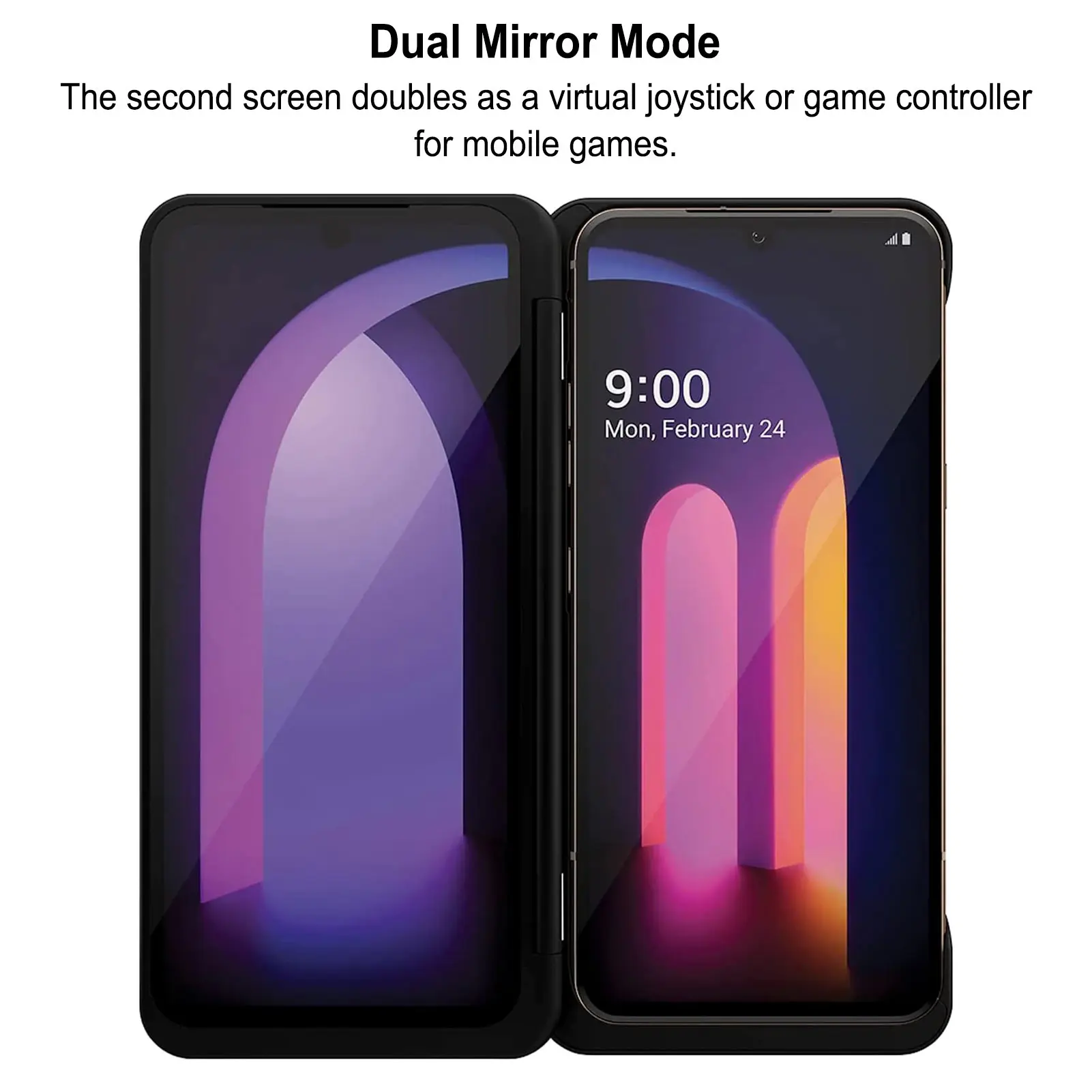 

Dual Screen Phone Case Black Organic Light Emitting Diode Dual Screen Case Easy To Install with Magnetic Type C Adapter for V60