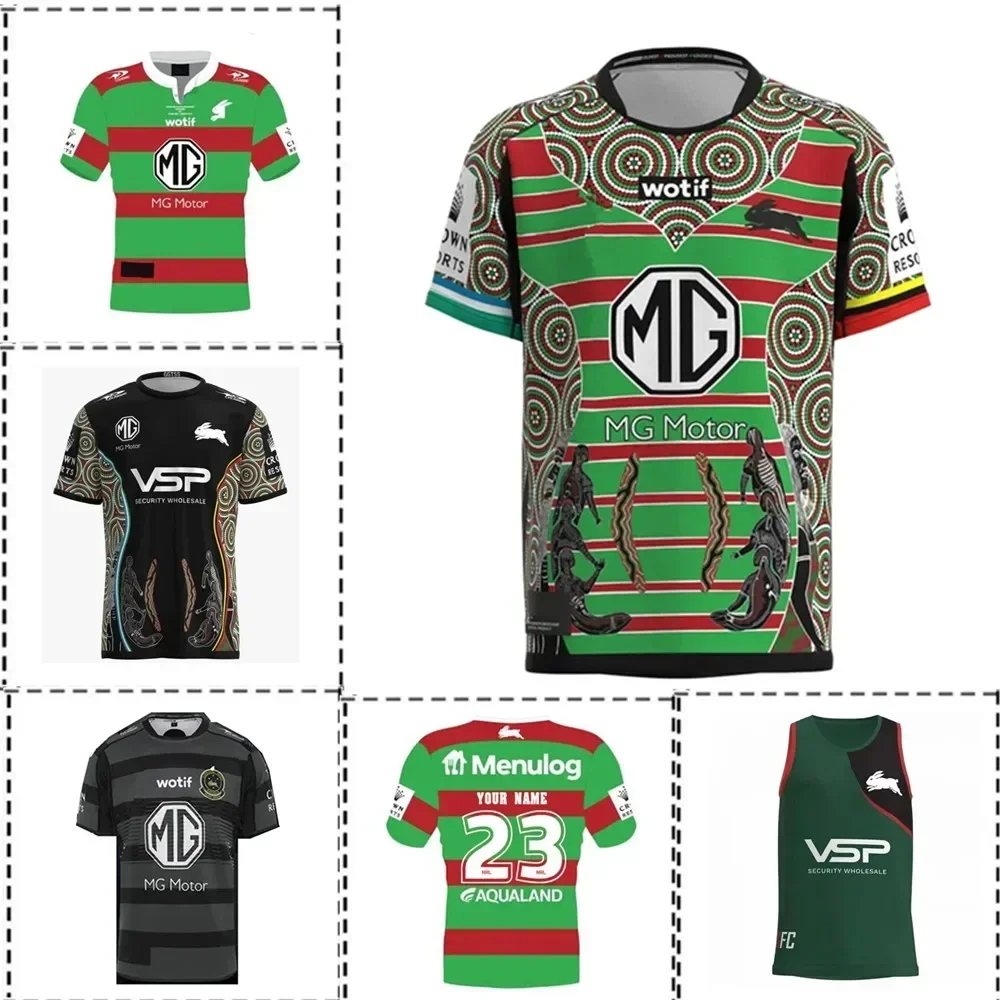 2023 South Sydney Rabbitohs Anzac / JOHN SATTLER COMMEMORATIVE / Indigenous / Singlet Rugby Jersey - Mens（Print Name Number)