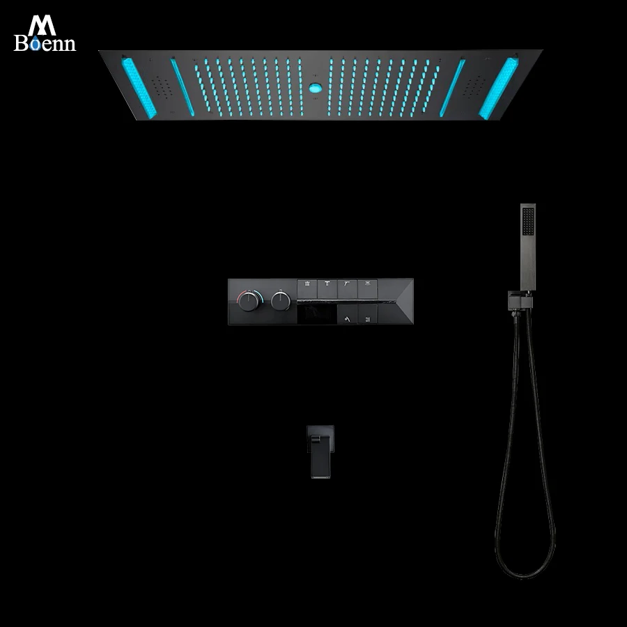 Sistem Shower Termostat Spa M Boenn Couple dengan Daya Tarik Emosional, Keran Kamar Mandi, Shower Head LED Musik, Pengalaman Mandi Mewah