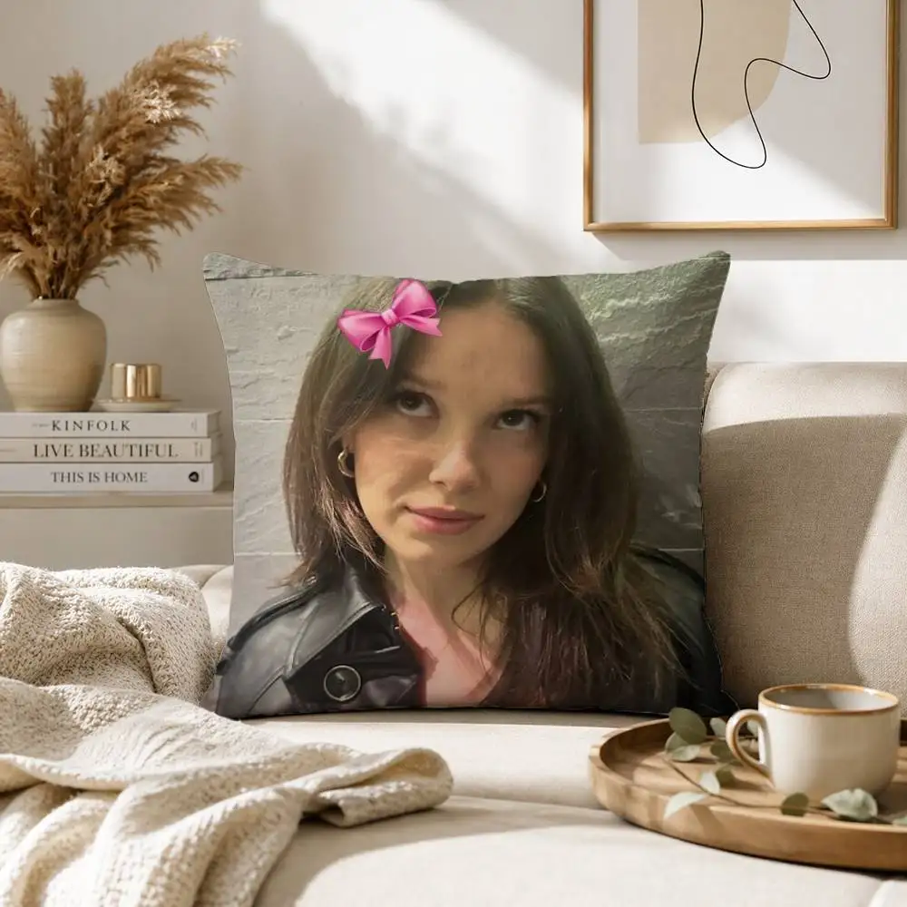 Millie Bobby Brown Pillow Case for Sofa Living Room Home Office Decor Protective Cover view 4