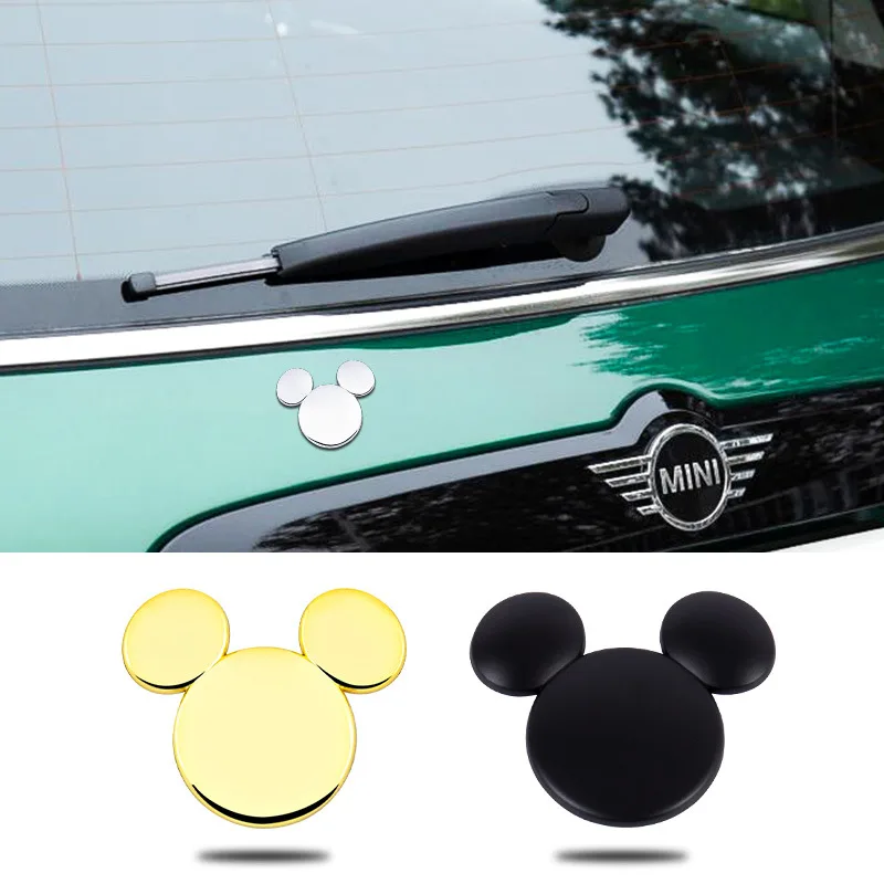 Disney 3D Mental Mickey Mouse Car Decal Waterproof Car Anime Sticker Chrome Badges Car Accessories for SUV Vehicle Motorcycle