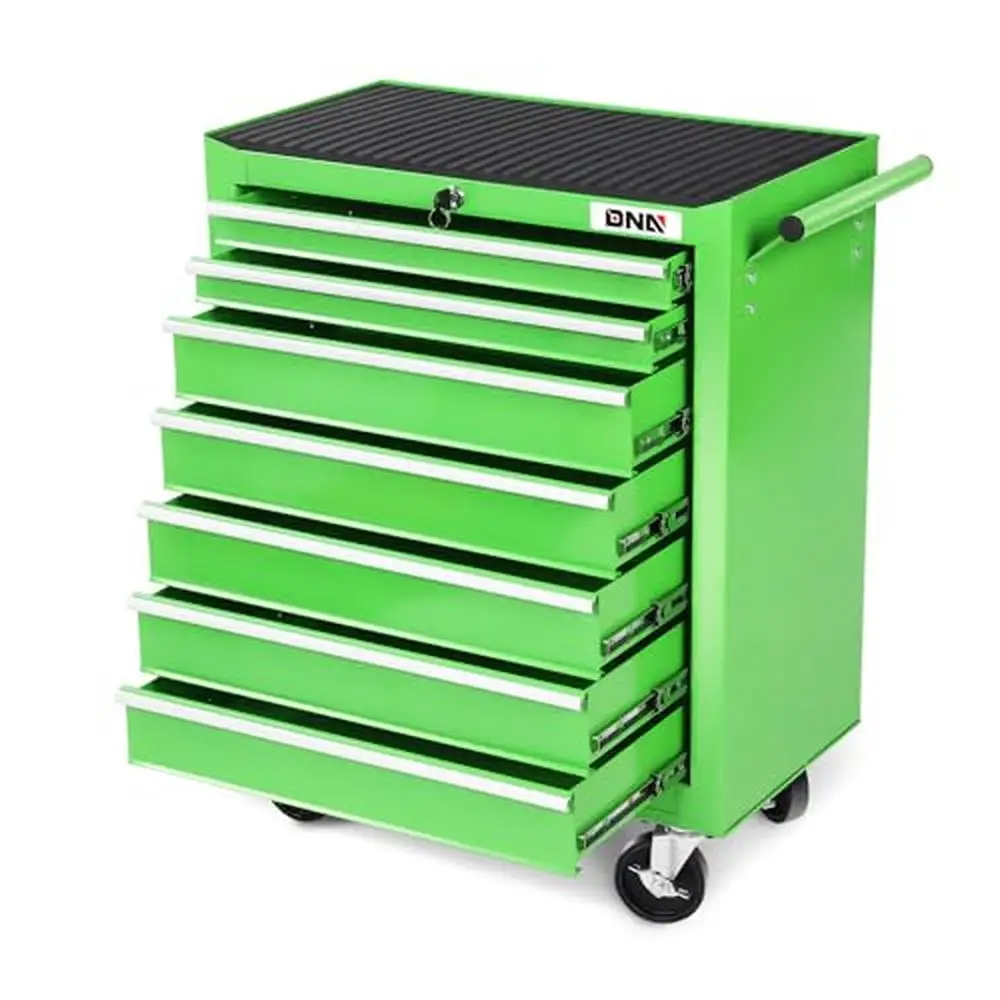 

Heavy-Duty Rolling Tool Chest Cabinet with Lockable Drawers Green Garage Storage Organizer TOOLS-00399