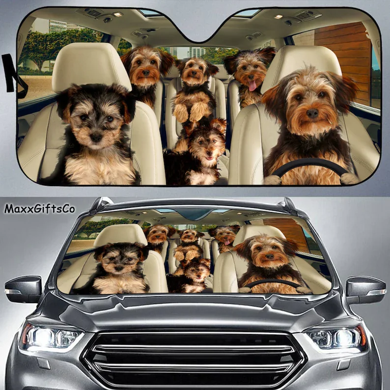 

Yorkipoo Car Sun Shade, Yorkipoo Windshield, Family Dogs Auto Sunshade, Dogs Car Accessories, Irish Terrier Lovers Gifts