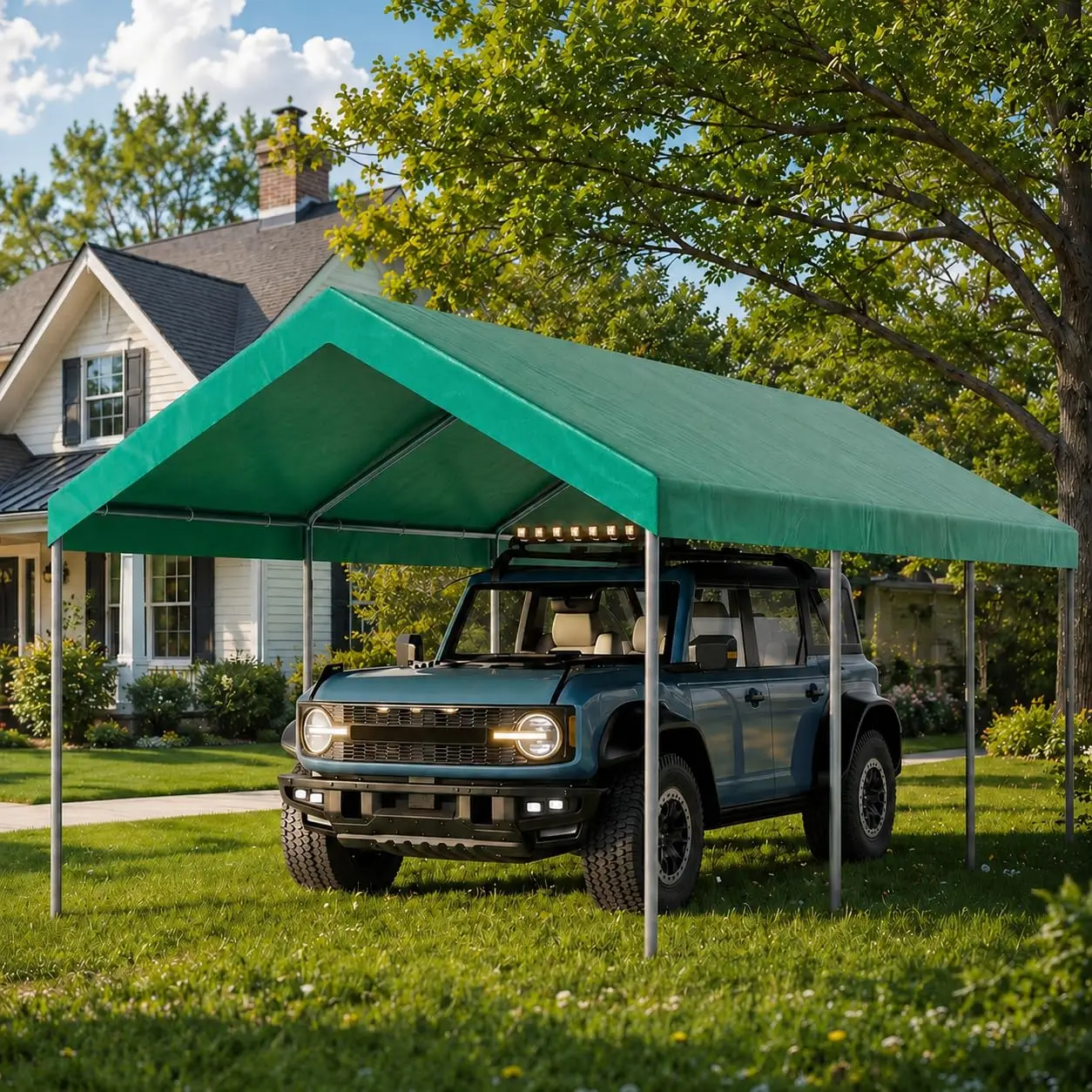 10 x 20 FT Heavy Duty Carport, All-Weather Car Canopy Shelter with Reinforced Steel Frame, Portable Garage Tent for, Customized