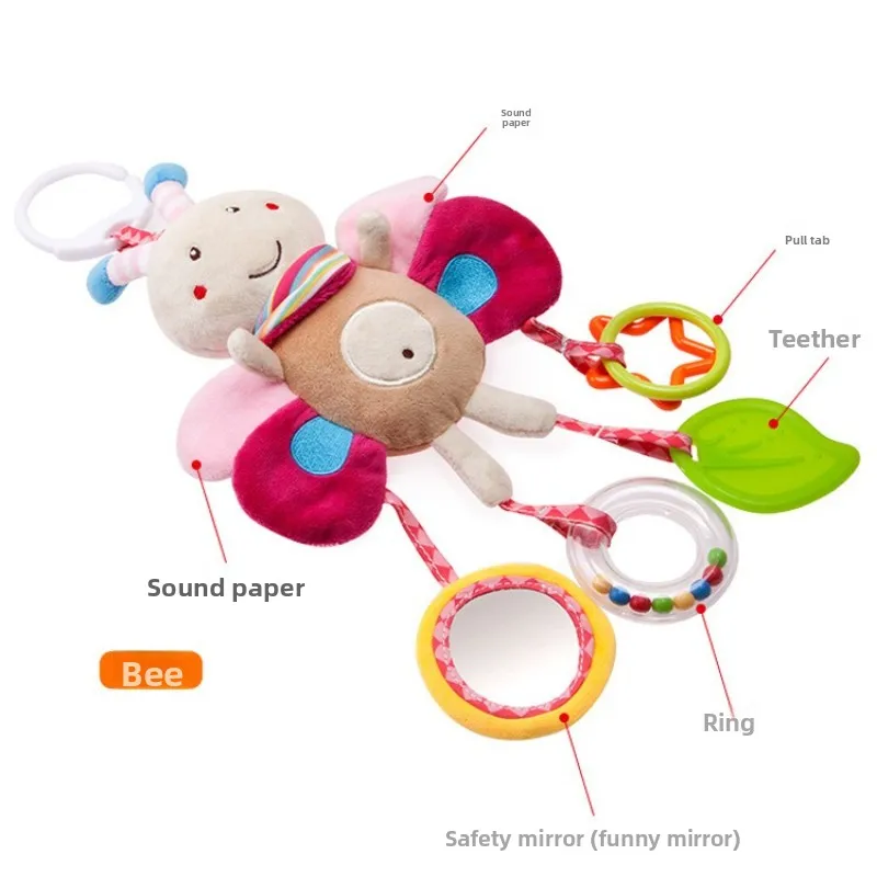 ของเล่นตุ๊กตาเด็กแรกเกิดติดรถเข็นเด็ก ของเล่นเขย่ามือเด็ก โมบายแขวนรูปการ์ตูนสัตว์ ของเล่นแขวนประดับพร้อมกระดิ่ง ของเล่นเสริมพัฒนาการเด็กเล็ก