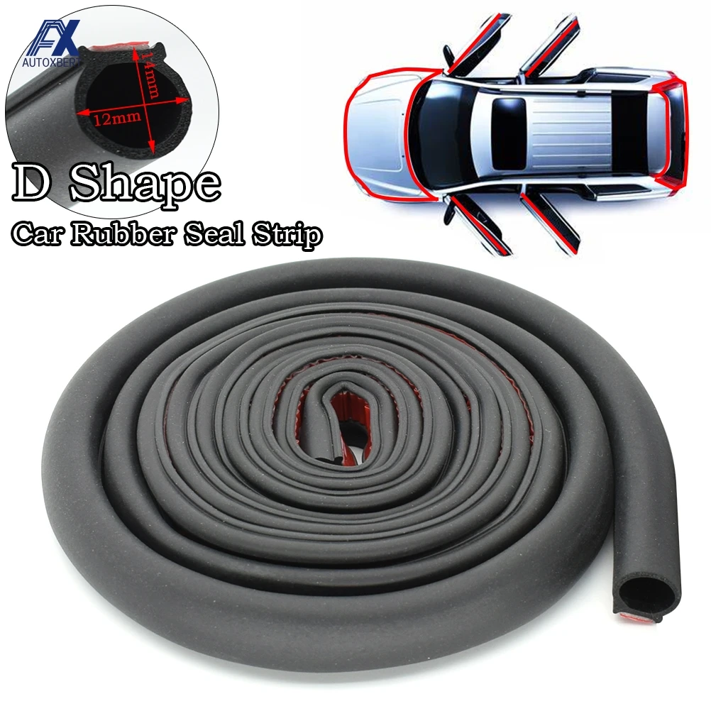 D Shape Car Body Seal Strip Auto Stickers Rubber Noise Insulation Anti-Dust Rainproof Sealing Strips Door Trim Protector Guard