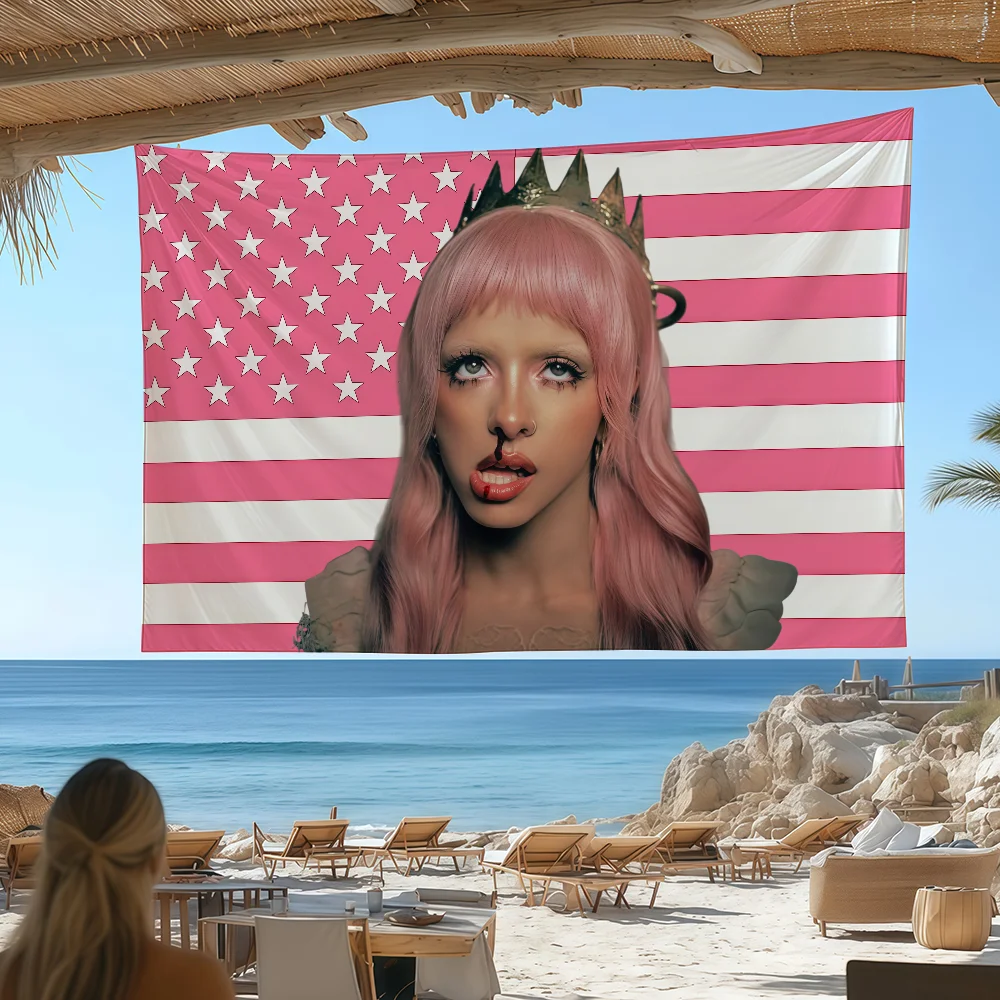 Singer M-Melanie Martinez Hades flag Room Decoration Wall Tapestry Hanging Aesthetic Bedrooms Advertising Banner