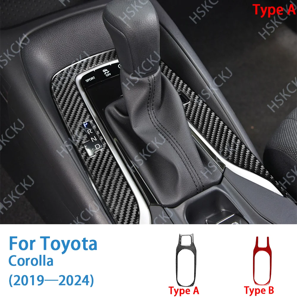 

Carbon Fiber Center Console Cup Holder Panel Car Interior Accessories Cover Trim Modified Sticker For Toyota Corolla 2019—2024