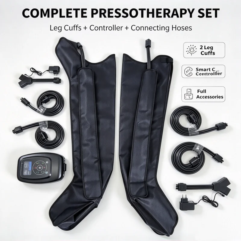 Air Compression Leg Massager Boots for Lymphatic Drainage, Circulation & Edema Pain Relief Home Use