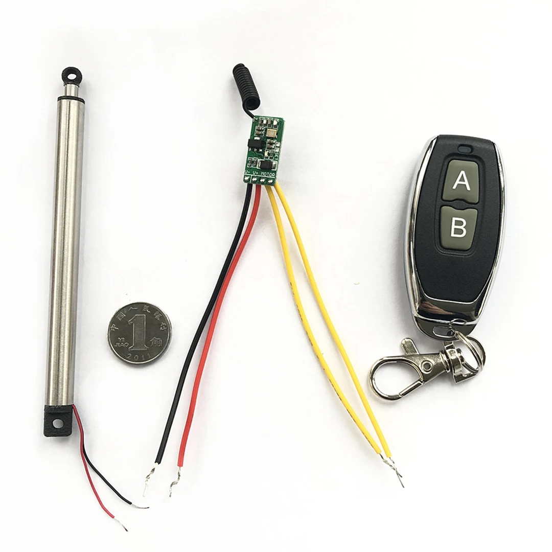 Ultra-Micro 8mm Diameter Linear Actuator DC 3V-5V Stainless Steel Mini Electric Telescopic Rod with Wireless Remote Controller
