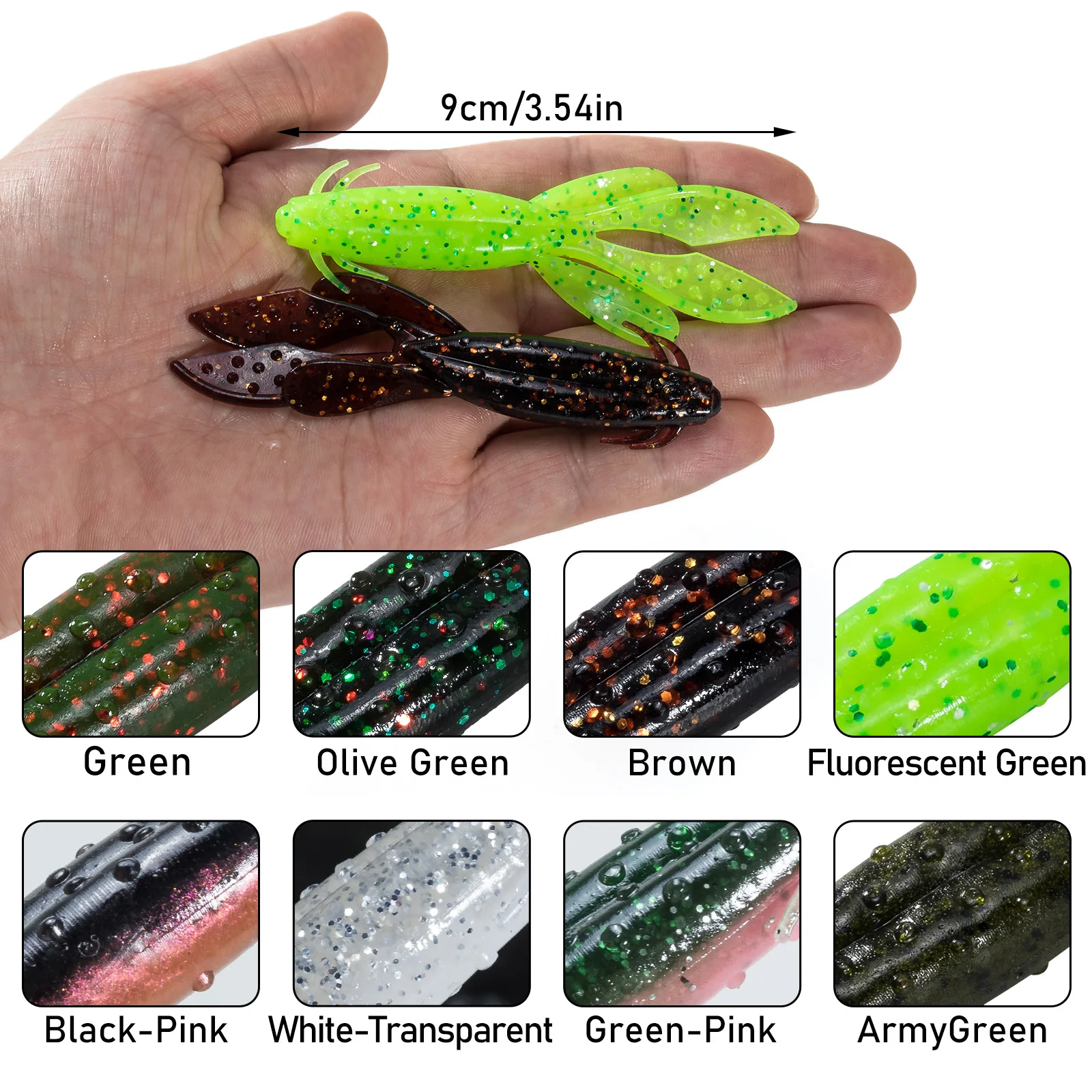 6/8pcs Crazy Flapper Fishing Lure Soft Plastic Crawfish Craw Soft Baits Shrimp Worm Sinking Floating Wobbler Swimbait Bass Peche