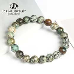 JD Natural Stone African Turquoises Beads Bracelet Women Men Bohe Colorful Energy Yoga Meditation Strand Bangles Friendship Gift