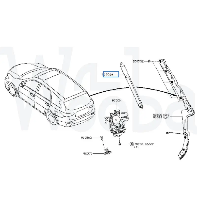 Wooba 905603JA0A 905603JA0D 905609NC0B 905609NC1B Rear Tailgate Power Hatch Lift Support For Infiniti QX60 2014-2017 JX35 2013