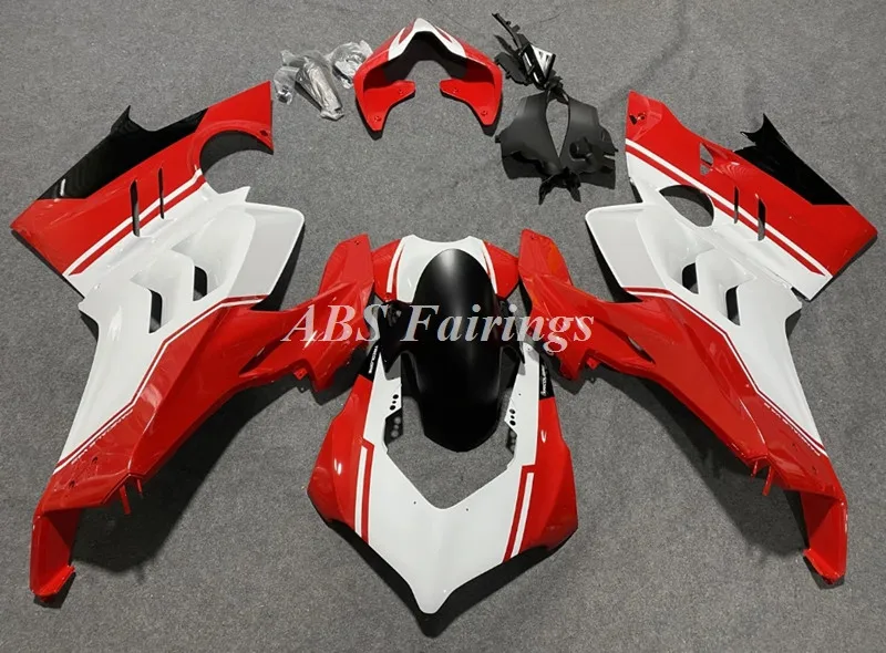 4Gifts New ABS Motorcycle Fairings Kit Fit For Ducati V4 V4s Panigale s 2023 2024 23 24 Bodywork Set Cool Red White Glossy