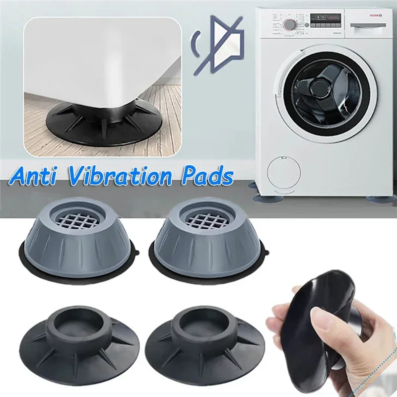 4PCS Washing Machine Anti Vibration Pads Lifting Rubber Feet Anti Slip Mute Furniture Leveler Universal Dampers Fixed Base