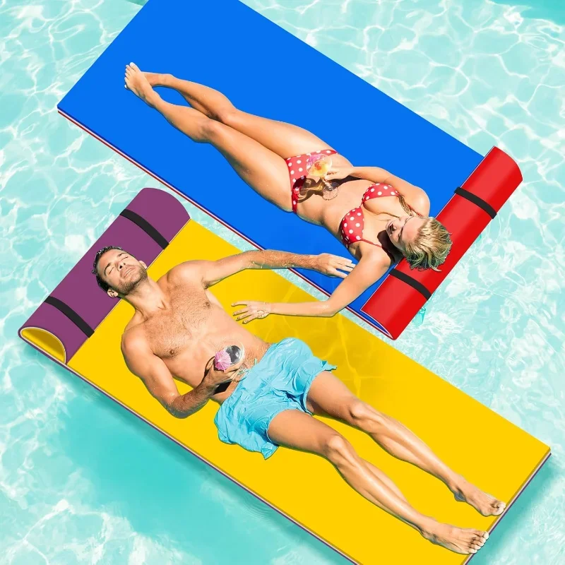 

Floating Water Mat 8x3 FT, 3-Layer XPE Foam Water Floating Mat with Pillow Straps, Lily Pad Floating Mat for Pool River Lake