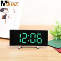 Led Large Screen Multifunctional Snooze Function Screen Curved Home Decoration Electronic Clock Mirror Dimmable Table Clock