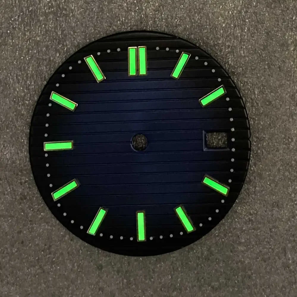 Cadran de montre à clous pour homme, barre Shoous verte, mouvement NH35, NH36, accessoires de modification de montre, pièces de réparation de montres, 30.5mm