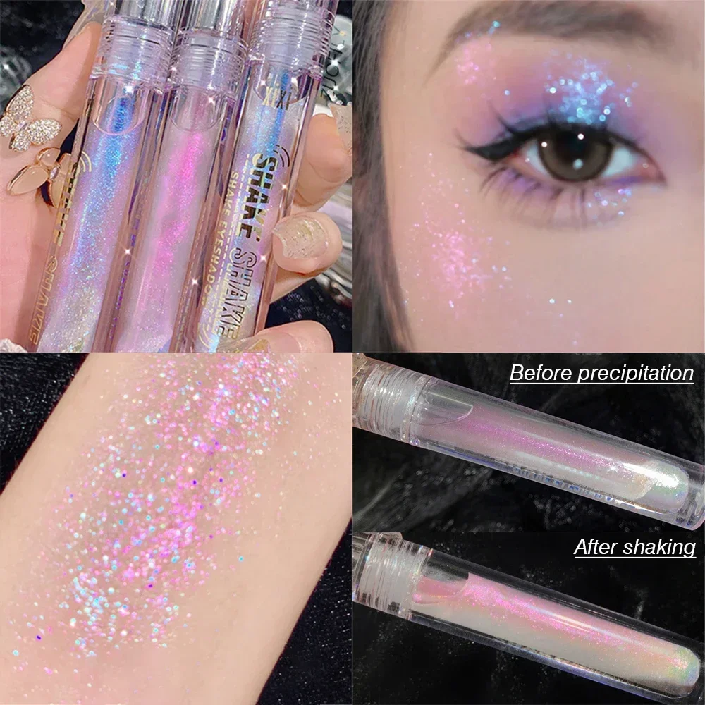 Glitter Highlighter Liquid Eye Shadow Eyeliner Durable Waterproof Pearl Shiny Shake Liquid High Gloss Brighten Silkworm Makeup