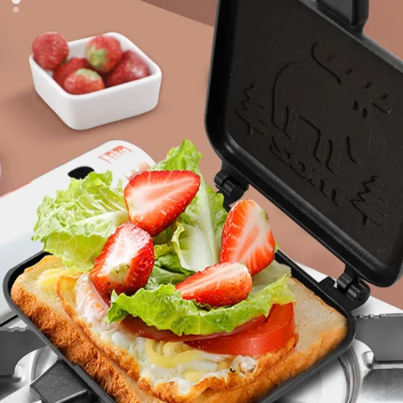 

Sandwich Maker Aluminum Alloy Non-Stick Breakfast Machine Waffle Pancake Baking Barbecue Oven Mold Grill Frying Pan Cookware