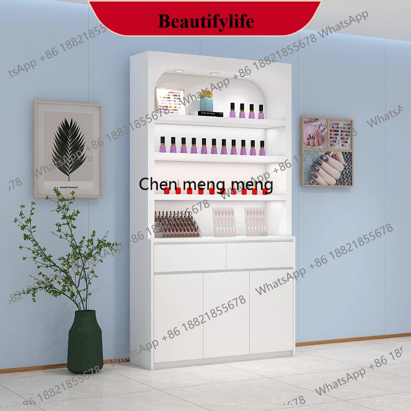 

F185 Modern Minimalist Nail Art Display Cabinet Nordic Creative Storage Design Cabinet High-grade Beauty Salon Office Furniture