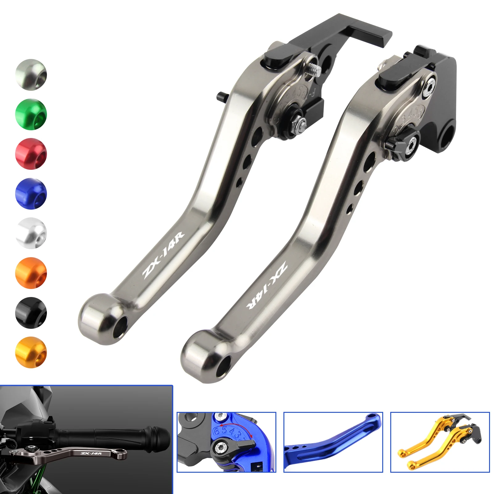 Motorcycle Accessories Short Brake Clutch Lever Handles For KAWASAKI Ninja ZX-14R ZX14R ZX1400 ZZR1400 2006-2017