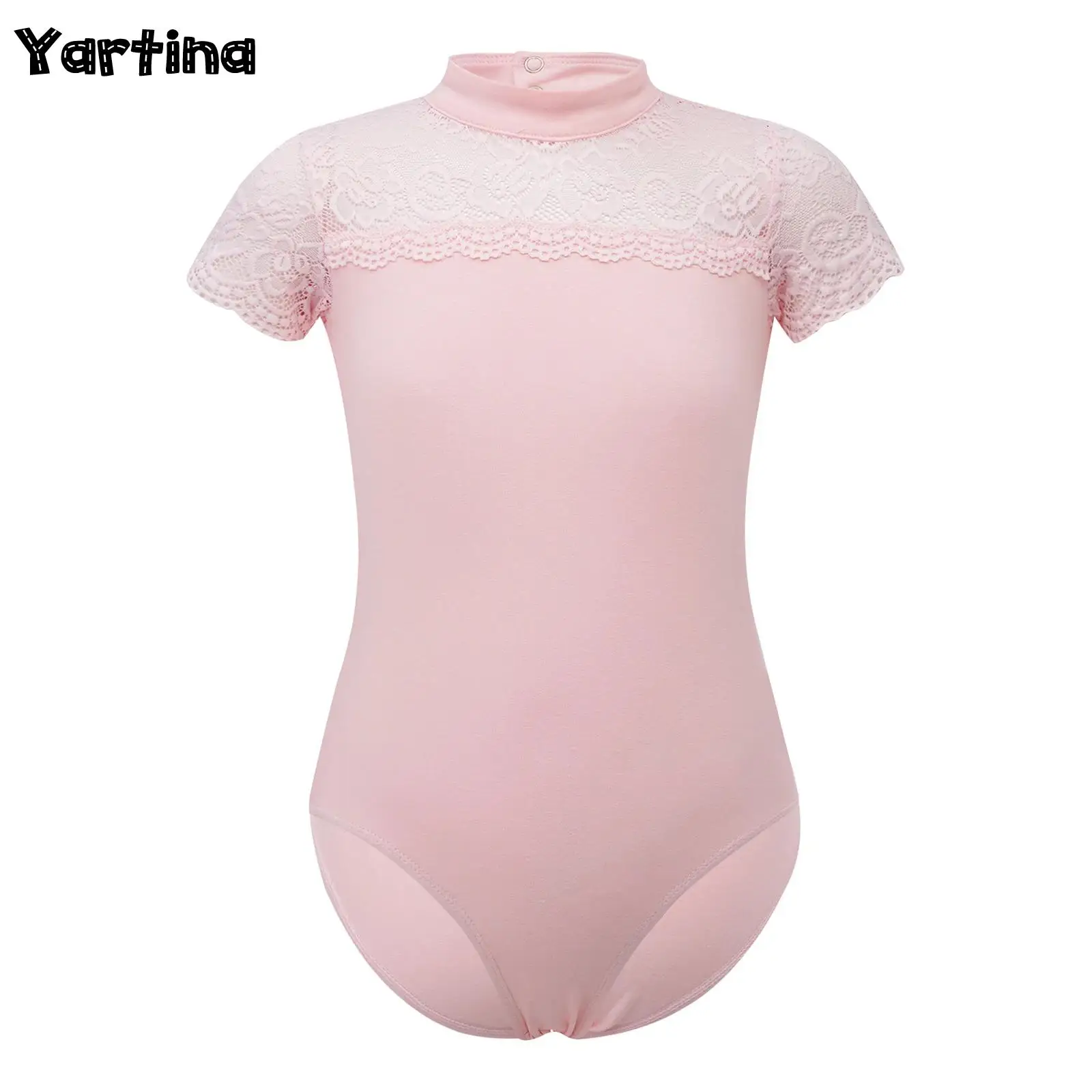 

Kids Girls Lace Ballet Jersey Tights Dance Leotard Swimsuit Keyhole Back Bodysuit Ballet Dance Practice Performance Costume